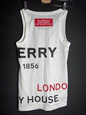 Authentic White Burberry Women's Tank Top Size XS/TP My Crown (New Without Tags)